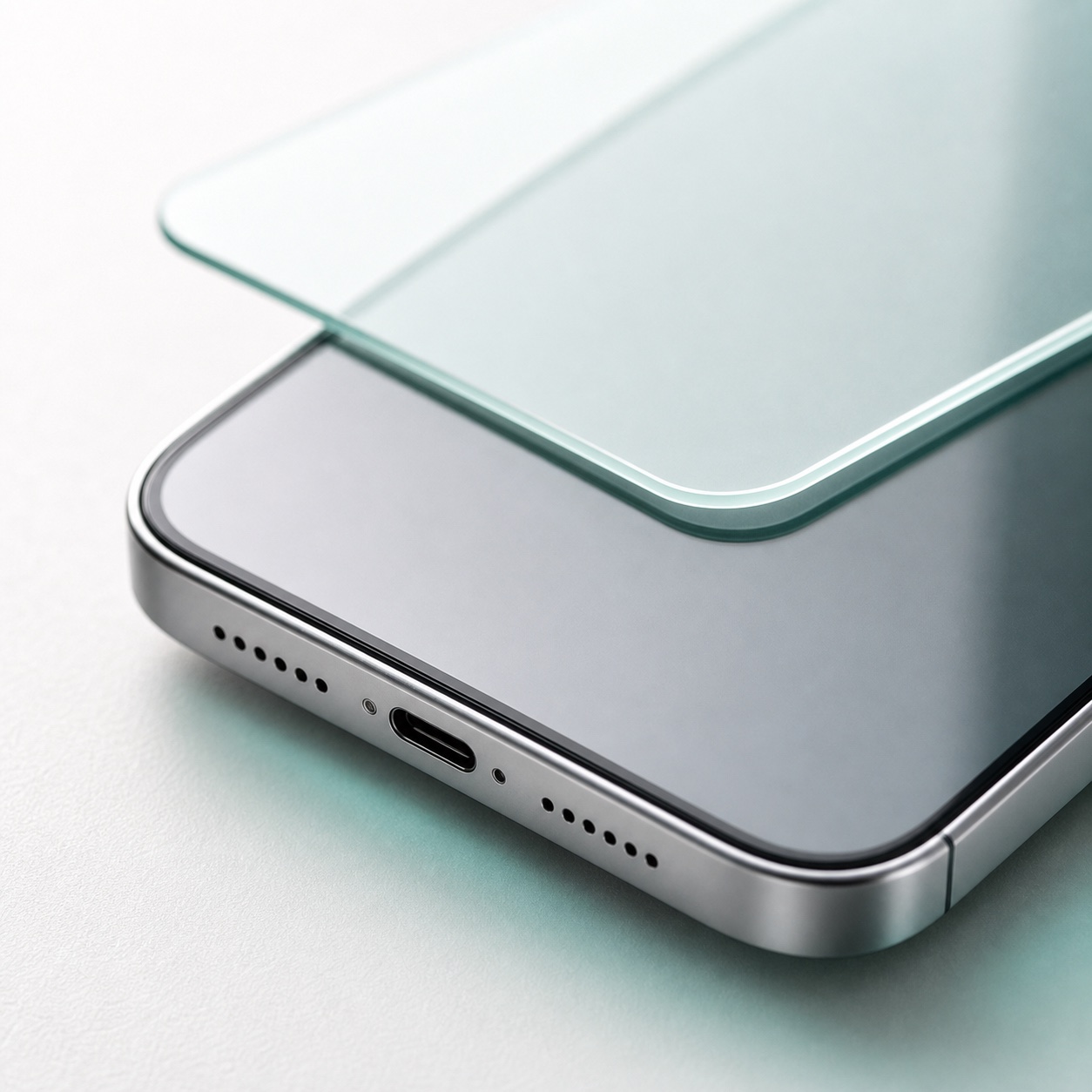 Close-up mobile glass surface